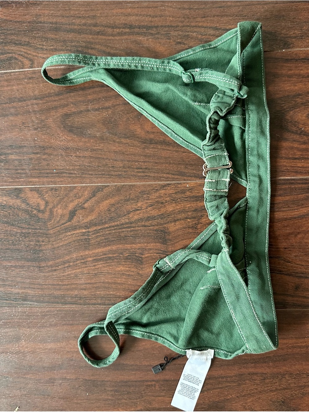 Garage Green Denim Triangle Bralette - Picture 2 of 3